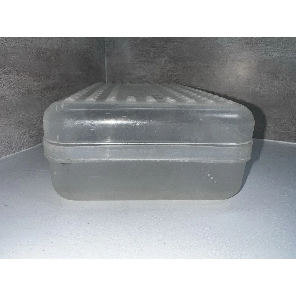 Vintage 90s Spacemaker Pencil Box Case Clear Made in the USA